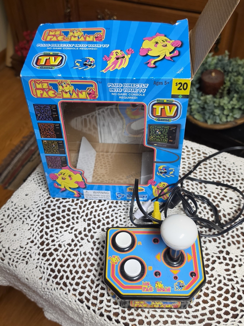 Ms. Pac-Man Blue Mini Arcade Joystick Controller